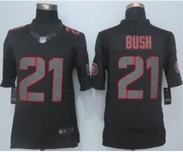 nike nfl jerseys san francisco 49ers #21 bush black[nike Impact Limited ][bush]