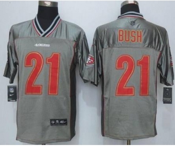 nike nfl jerseys san francisco 49ers #21 bush grey[Elite vapor][bush]