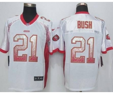 nike nfl jerseys san francisco 49ers #21 bush white[Elite drift fashion][bush]