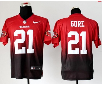 nike nfl jerseys san francisco 49ers #21 frank gore red-grey[Elite drift fashion][second version]