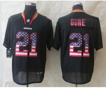 nike nfl jerseys san francisco 49ers #21 gore black[Elite USA flag fashion]