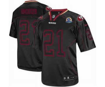 nike nfl jerseys san francisco 49ers #21 gore black[Elite lights out 50th Patch]