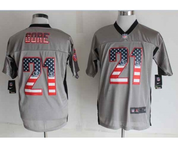 nike nfl jerseys san francisco 49ers #21 gore grey[Elite USA flag fashion shadow]