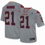 nike nfl jerseys san francisco 49ers #21 gore grey[Elite lights out 50th Patch]