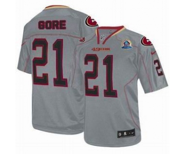 nike nfl jerseys san francisco 49ers #21 gore grey[Elite lights out 50th Patch]