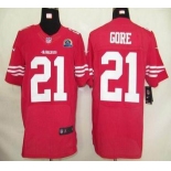 nike nfl jerseys san francisco 49ers #21 gore red[Elite 50th Patch]