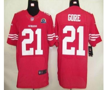 nike nfl jerseys san francisco 49ers #21 gore red[Elite 50th Patch]