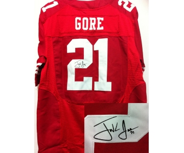 nike nfl jerseys san francisco 49ers #21 gore red[Elite signature]