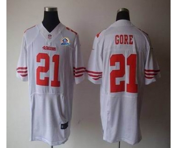 nike nfl jerseys san francisco 49ers #21 gore white[Elite 50th Patch]