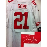 nike nfl jerseys san francisco 49ers #21 gore white[Elite signature]