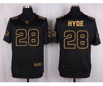 nike nfl jerseys san francisco 49ers #28 hyde black gold collection[Elite]