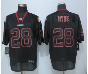 nike nfl jerseys san francisco 49ers #28 hyde black[Elite lights out]