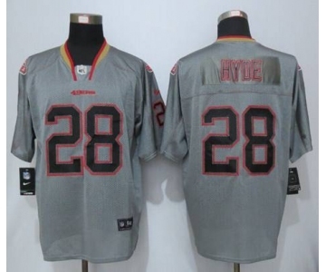 nike nfl jerseys san francisco 49ers #28 hyde grey[Elite lights out]