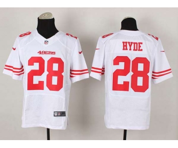 nike nfl jerseys san francisco 49ers #28 hyde white[Elite]