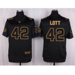 nike nfl jerseys san francisco 49ers #42 ronnie lott black gold collection[Elite]