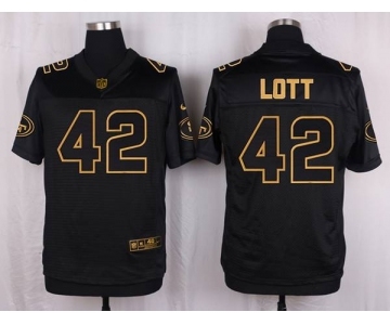 nike nfl jerseys san francisco 49ers #42 ronnie lott black gold collection[Elite]