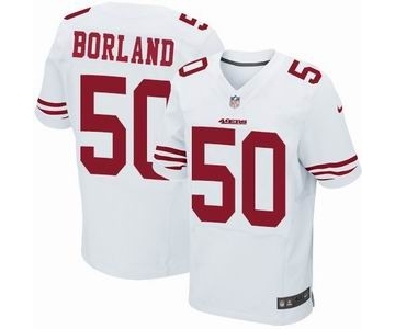 nike nfl jerseys san francisco 49ers #50 borland white[Elite]