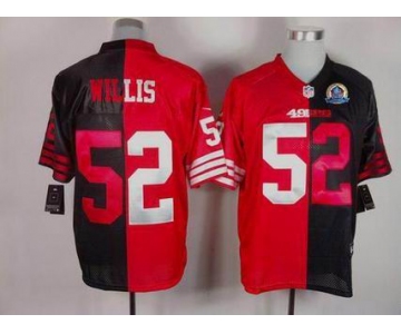 nike nfl jerseys san francisco 49ers #52 willis black-red[Elite split 50th Patch]