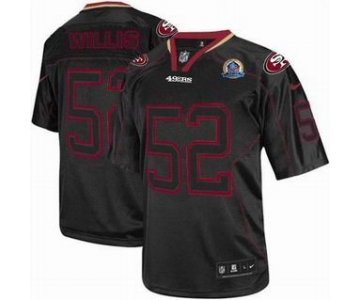 nike nfl jerseys san francisco 49ers #52 willis black[Elite lights out 50th Patch]