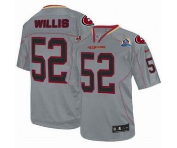 nike nfl jerseys san francisco 49ers #52 willis grey[Elite lights out 50th Patch]