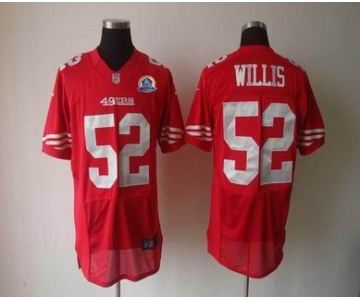 nike nfl jerseys san francisco 49ers #52 willis red[Elite 50th Patch]