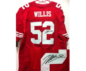 nike nfl jerseys san francisco 49ers #52 willis red[Elite signature]