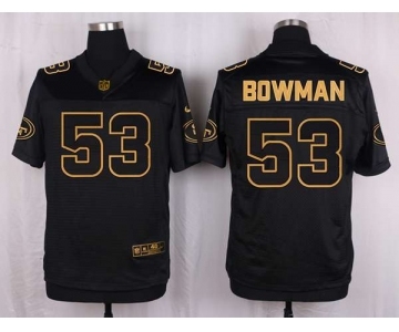 nike nfl jerseys san francisco 49ers #53 bowman black gold collection[Elite]