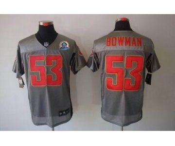 nike nfl jerseys san francisco 49ers #53 bowman grey[Elite shadow 50th Patch]