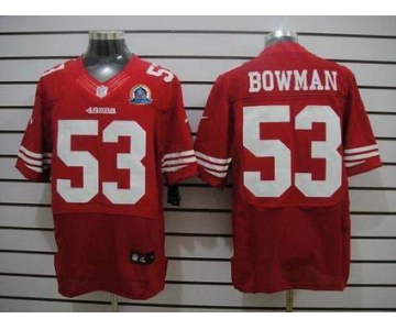 nike nfl jerseys san francisco 49ers #53 bowman red[Elite 50th Patch]