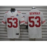 nike nfl jerseys san francisco 49ers #53 bowman white[Elite 50th Patch]