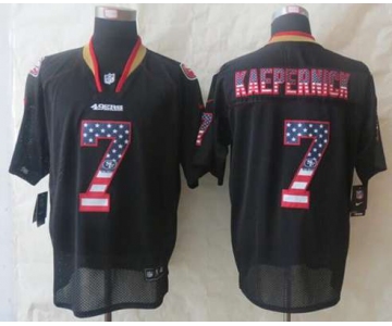 nike nfl jerseys san francisco 49ers #7 colin kaepernick black[Elite USA flag fashion]