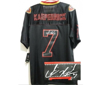 nike nfl jerseys san francisco 49ers #7 colin kaepernick black[Elite lights out signature]