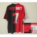 nike nfl jerseys san francisco 49ers #7 kaepernick black-red[Elite split signature]