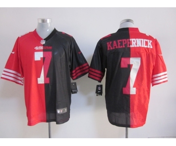 nike nfl jerseys san francisco 49ers #7 kaepernick black-red[Elite split]