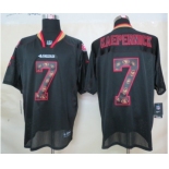 nike nfl jerseys san francisco 49ers #7 kaepernick black[Elite united sideline]