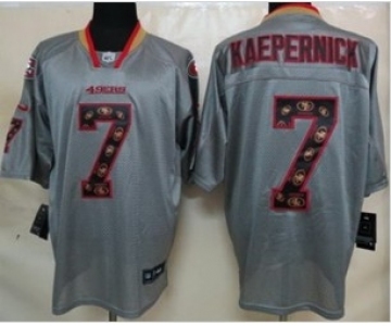 nike nfl jerseys san francisco 49ers #7 kaepernick grey[Elite united sideline]