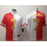 nike nfl jerseys san francisco 49ers #7 kaepernick white-red[Elite split][number golden]