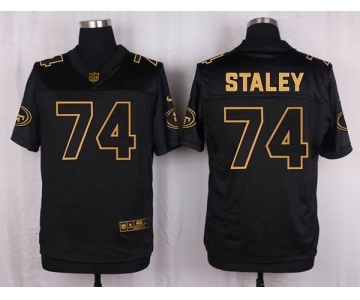 nike nfl jerseys san francisco 49ers #74 staley black gold collection[Elite]