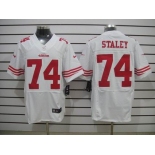 nike nfl jerseys san francisco 49ers #74 staley white[Elite]