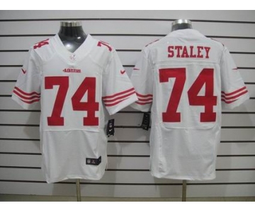 nike nfl jerseys san francisco 49ers #74 staley white[Elite]