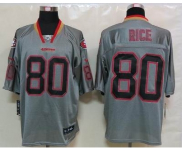 nike nfl jerseys san francisco 49ers #80 jerry rice grey[Elite lights out]