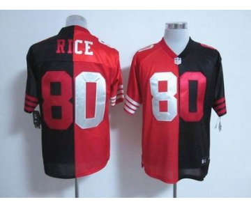 nike nfl jerseys san francisco 49ers #80 jerry rice red-black[Elite split]