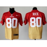 nike nfl jerseys san francisco 49ers #80 jerry rice red-yellow[Elite drift fashion][second version]