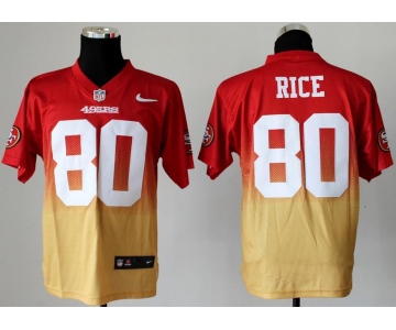 nike nfl jerseys san francisco 49ers #80 jerry rice red-yellow[Elite drift fashion][second version]