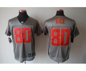 nike nfl jerseys san francisco 49ers #80 rice grey[Elite shadow]