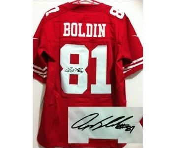 nike nfl jerseys san francisco 49ers #81 boldin red[Elite signature]