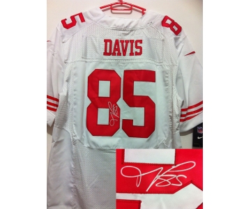 nike nfl jerseys san francisco 49ers #85 davis white[Elite signature]