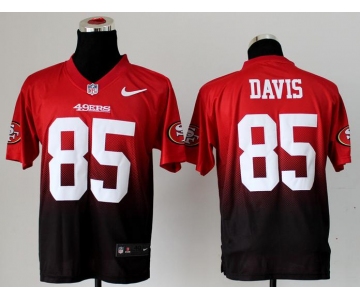 nike nfl jerseys san francisco 49ers #85 vernon davis red-grey[Elite drift fashion][second version]