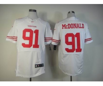 nike nfl jerseys san francisco 49ers #91 mcdonald white[Elite]