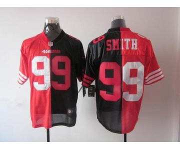 nike nfl jerseys san francisco 49ers #99 smith black-red[Elite split]